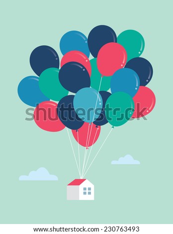 balloon house vector/illustration