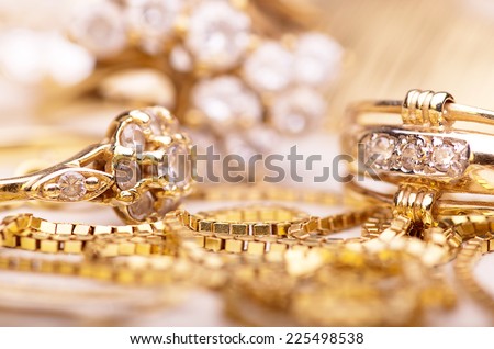 Gold jewelry for elegant women.
