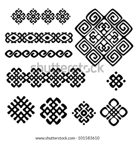 Set Black White Geometric Designs 10 Stock Vector 106276013 - Shutterstock