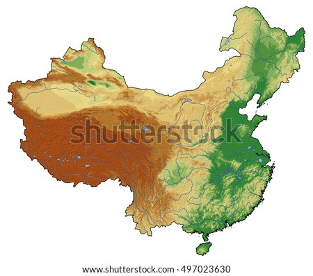 Relief Map China 3drendering Stock Illustration 497023630 - Shutterstock