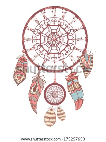 Dream Catcher Romantic Stock Vector 169263104 - Shutterstock