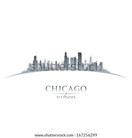 Chicago Illinois City Skyline Silhouette Vector Stock ...