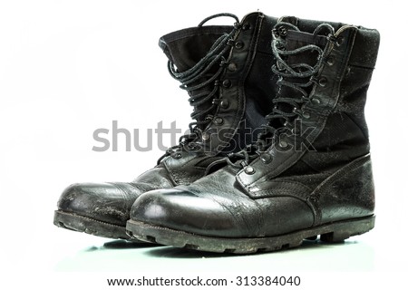 Worn Old Combat Boots Stock Photo 11339449 - Shutterstock