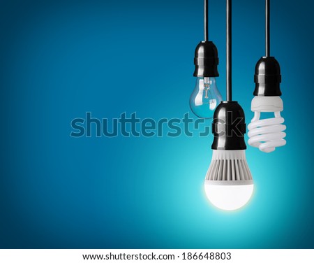 lâmpada de tungstênio pendurada, economia de energia e lâmpada LED