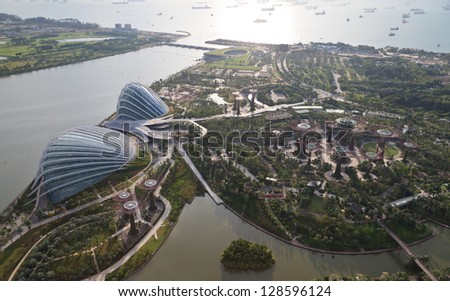 singapore jan 5aerial view of the supertree grove cloud forest flower - Garden By The Bay Mrt Station singapore jan 5aerial view of the supertree grove cloud forest flower - Garden By The Bay Mrt Station