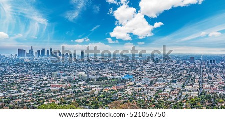 blue sky over Los Angeles, California