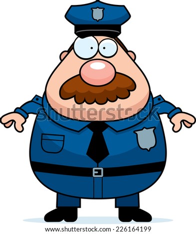 Cartoon Illustration Police Officer Mustache Stock Vector 226164199 ...