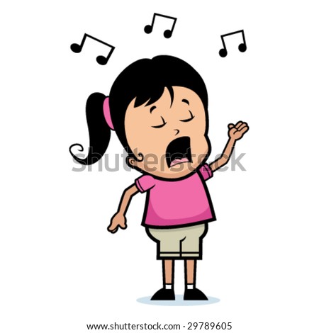 Little Girl Singing Stock Vectors & Vector Clip Art | Shutterstock