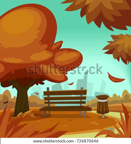 vector cartoon autumn park fall season stock vector royalty free