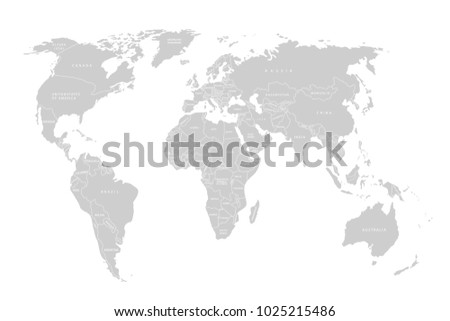 political map of the world gray world map countries flat design cute