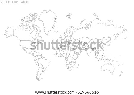 Political Map World World Map Outline Stock Vector 519568516 - Shutterstock