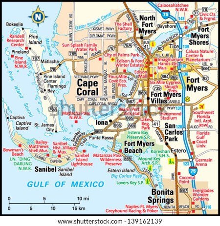 Fort Myers Florida Map Area