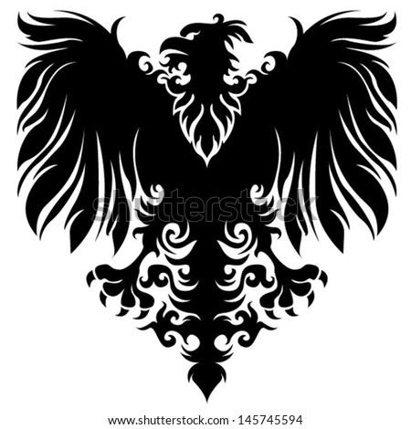 Eagles Holding Heraldic Shield Black White Stock Vector 110597630 ...