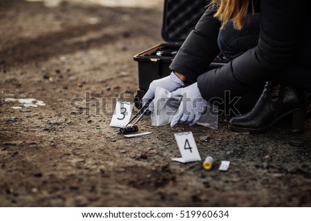 Homicide investigation collecting evidence