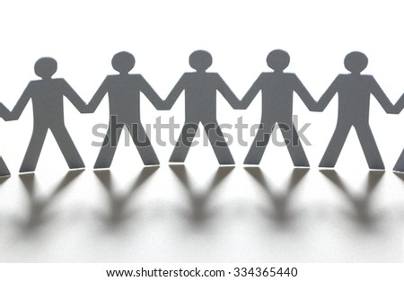 Cutout Paper Men Standing Holding Hands Stock Photo 9776761 - Shutterstock