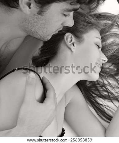 sexy white loving black Romantic couple and