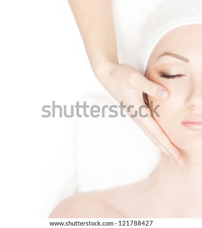 Young beautiful lady getting spa treatment