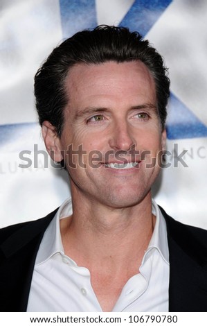 Gavin Newsom at the Focus Features World Premiere of MILK, ...