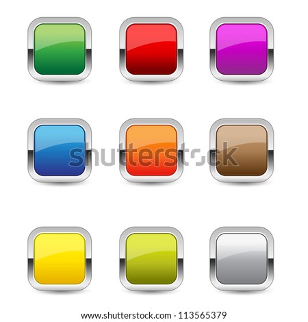 Glossy Rounded Rectangular Button Icon Stock Vector 113565379 ...