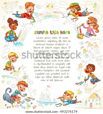 cute children paint together the big picture scribble shapes playground template for advertising - Pictures To Paint For Children cute children paint together the big picture scribble shapes playground template for advertising - Pictures To Paint For Children