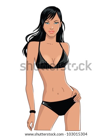 beautiful woman bikini vector beautiful woman bikini vector