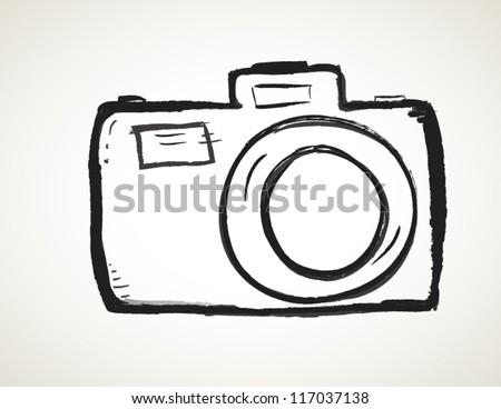 Scribble Hand Drawn Camera Icon Vector Stock Vector 117037138 ...