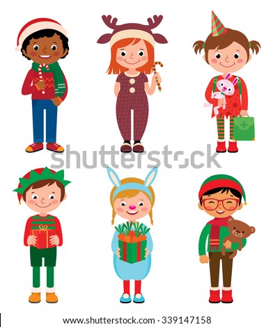 vector cartoon illustration of kids in costume of christmas isolated on white backgroundchildren in - Cartoon Picture Of Children vector cartoon illustration of kids in costume of christmas isolated on white backgroundchildren in - Cartoon Picture Of Children