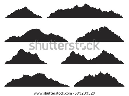 Download Mountains Silhouettes On White Background Vector Stock ...