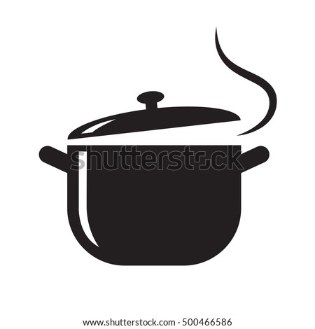 Black Pot Icon Vector Stock Vector 500466586 - Shutterstock