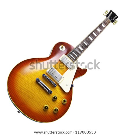 Electric guitar isolated on white background