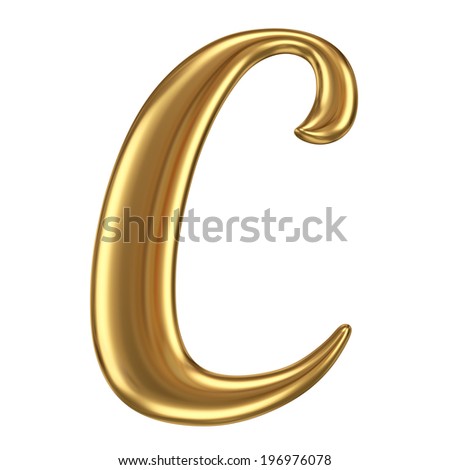 Golden Letter C Lowercase High Quality Stock Illustration 139259177 ...