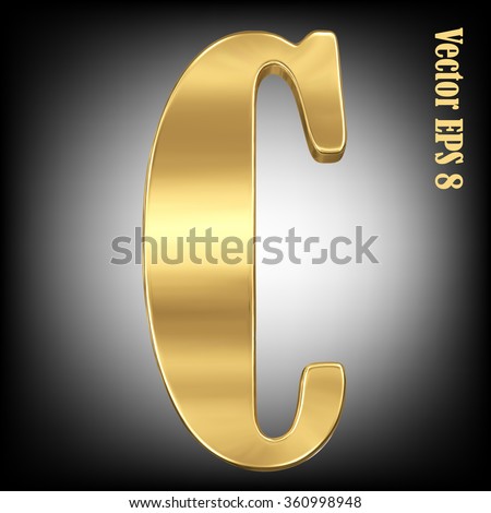 vector gold letter Solid Vector Alphabet Vector Gold 424644802 C Letter Stock