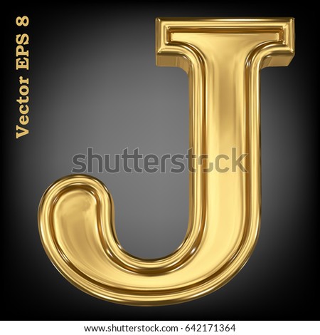 3d Brushed Golden Letter U Isolated Stock Illustration 175551095 ...