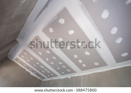 Gypsum board ceiling house construction site stock photo 387570949 ... Gypsum