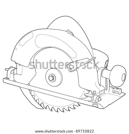 Circular Saw Outline Stock Illustration 89710822 - Shutterstock