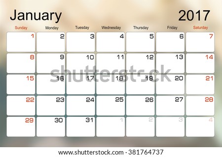calendar January 2017 calendar January 2017