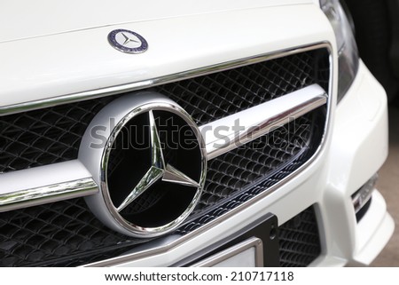 BANGKOK, THAILAND - AUGUST 12, 2014Model of Mercedes-Benz CLS-Class 2014 on July 4 2013 inBangkok Thailand.