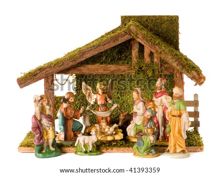 Christmas Crib isolated on the white background Xmas Crib Xmas Crib Christmas Crib isolated on the white background