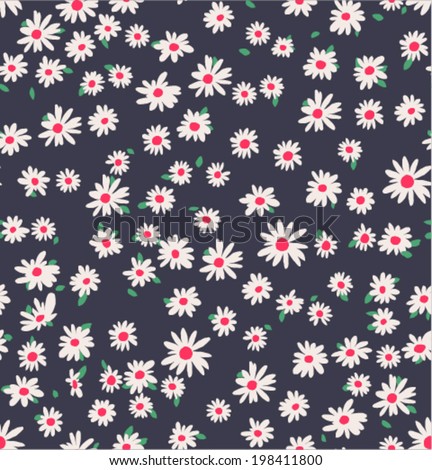 seamless tiny daisy vector pattern background
