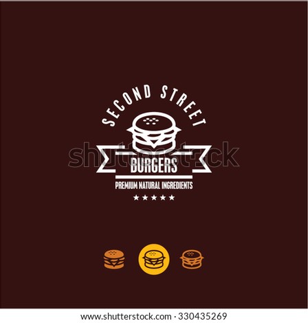 stock vector burger logo burger icon fast food snacks 330435269