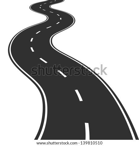 Vector Illustration Winding Road Stock Vector 139810510 - Shutterstock