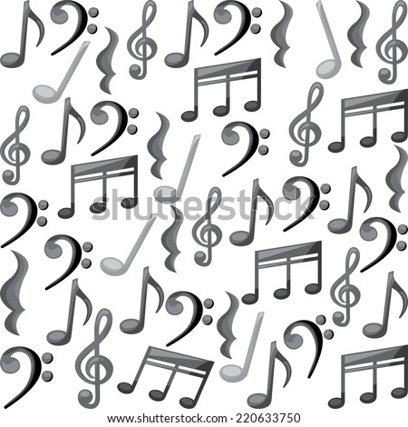 Vector Seamless Pattern Hand Drawn Music Stock Vector 555630748