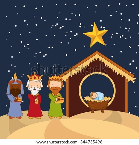 Three Wise Men Bring Presents Jesus Stock Vector 114430411 - Shutterstock