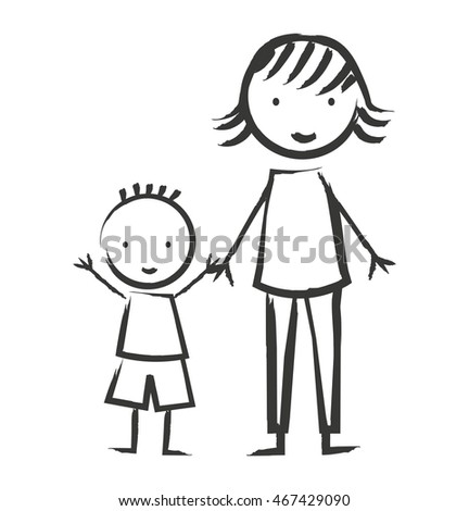 Happy Family Smiling Together Father Children Stock Vector 63346867 ...