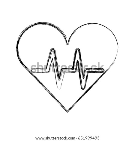 Sketch Draw Heart Beat Pulse Stock Vector 651999493 - Shutterstock