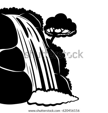 Beautiful Waterfall Stock Vector 620456156 - Shutterstock