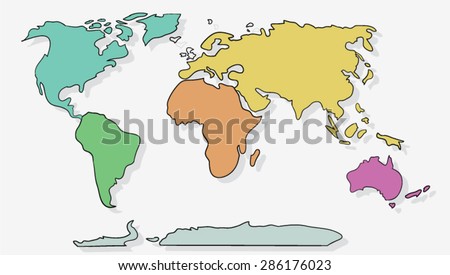 colorful cartoon world map