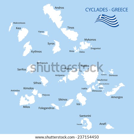 Stock Vector Cyclades Map 237154450 