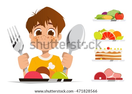 Happy Smile Boy Kid Child Holding Stock Vector 471828566 - Shutterstock