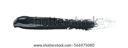 Line stroke of paint as a design underline element isolated over the white background